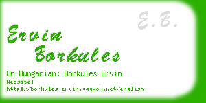 ervin borkules business card
